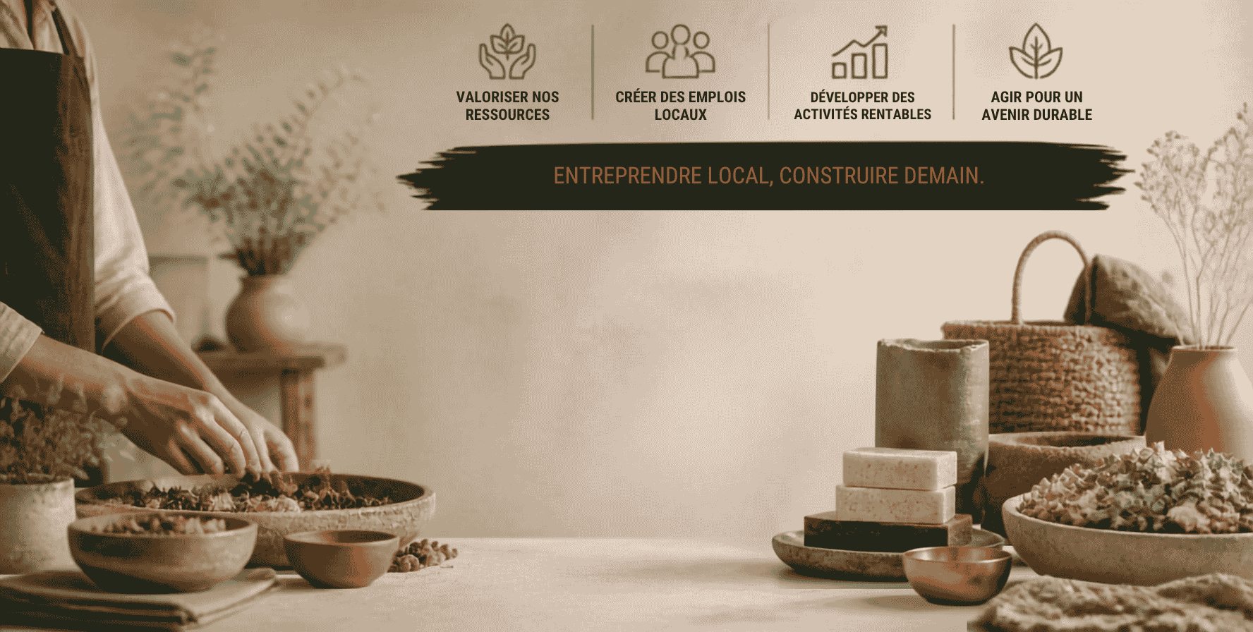 Artisanat local et transformation : produits naturels et savoir-faire sur un atelier de micro-industrie