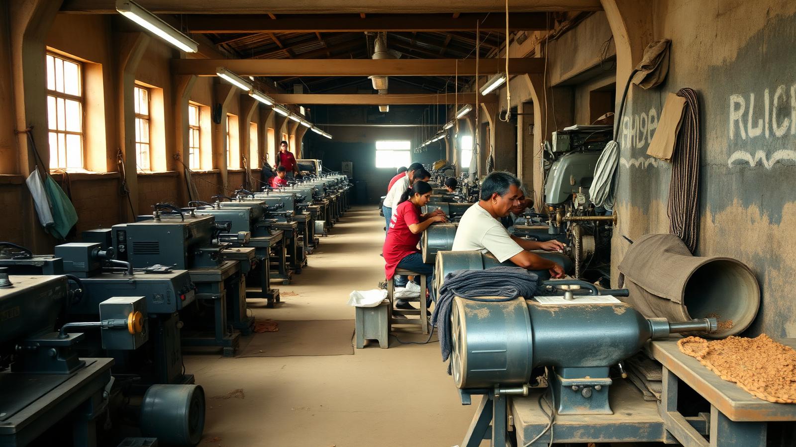 Ligne de production réelle dans un atelier de micro-industrie